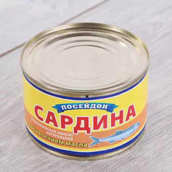 Сардина натуральная ПОСЕЙДОН Иваси 230 г