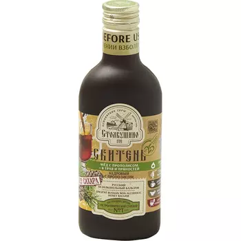 Сбитень безалкогольный Столбушинский кедровый с прополисом без сахара 250 мл