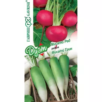 Семена Гавриш Редька Мисато Грин 0,3 г+ редька китайская (лоба) Мисато Ред 0,3 г серия Дуэт Н21