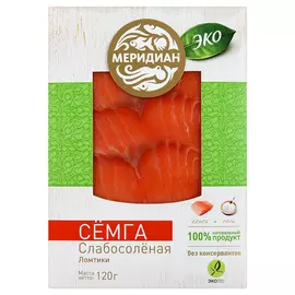 Семга ломтики Меридиан ЭКО слабосоленая, 120 г