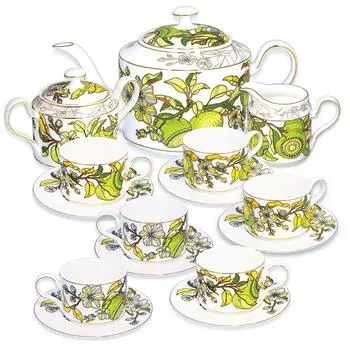 Сервиз чайный Empire яблоко 15 предметов на 6 персон зеленый