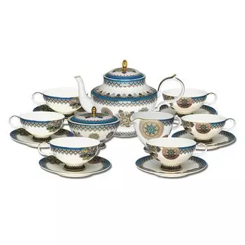 Сервиз чайный Empire Тюркуаз бирюзовый 15 предметов на 6 персон