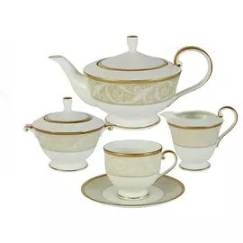 Сервиз чайный Narumi Ноктюрн голд 17 предметов 6 персон