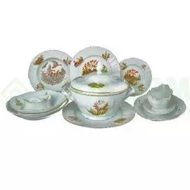 Сервиз Concordia Bernadotte декор Охотничьи сюжеты 25 предметов 6 персон