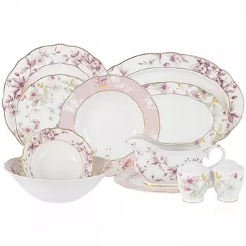 Сервиз обеденный Anna Lafarg Emily Цветы 27 предметов на 6 персон