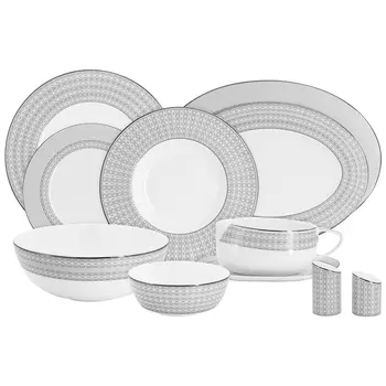 Сервиз обеденный Anna Lafarg Emily Сильвер 27 предметов 6 персон