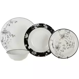 Сервиз столовый Macbeth bone porcelain Midnight flowers 24 предмета