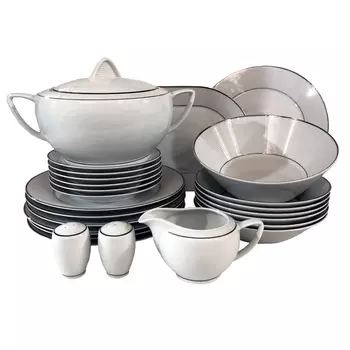 Сервиз столовый Thun 1794 Lea отводка платина 27 предметов 6 песрон