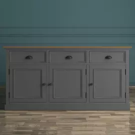 Серый Комод Этажерка Palermo с тремя дверками PL1044G