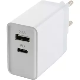 Сетевое зарядное устройство Red Line PD-3A USB+USB Type-C белый