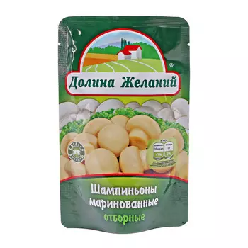 Шампиньоны Долина Желаний маринованные отборные, 250 мл