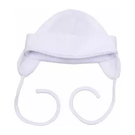 Шапочка Lucky Child со шнурочками Ангелочки белая