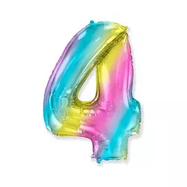 Шар-цифра Flex Metal 4 радужный металлик
