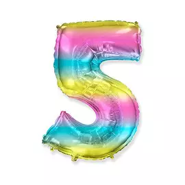 Шар-цифра Flex Metal 5 радужный металлик