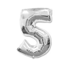 Шар-цифра Flex Metal 5 серебро
