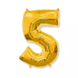 Шар-цифра Flex Metal 5 золото