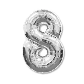 Шар-цифра Flex Metal 8 серебро