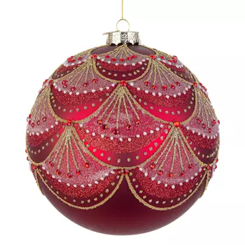 Шар елочный Bizzotto glitz красный 15 см