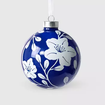 Шар елочный Edg синий, 10 см