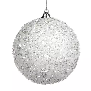 Шар елочный Goodwill фактурный белый 10 см