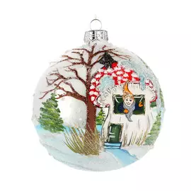 Шар елочный Irena Мухомор-Теремок 10 см