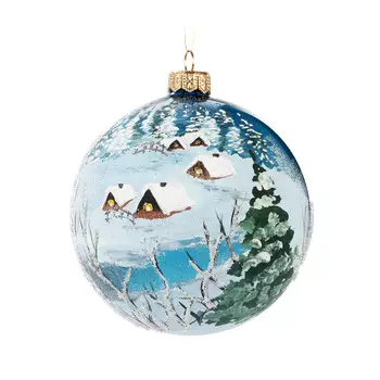 Шар елочный Irena Зимний поселок 10 см