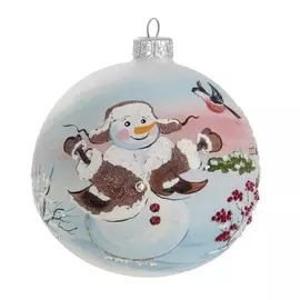 Шар елочный снеговик 10 см Irena