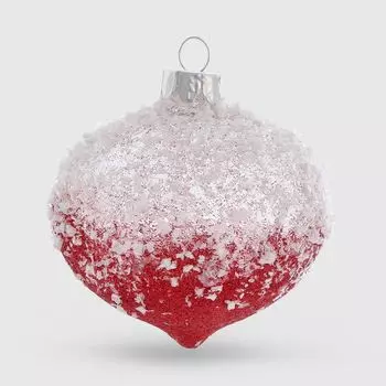 Шар-луковица стеклянный Yancheng Shiny бело-красный 8 см