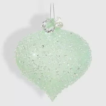 Шар-луковица Yancheng Shiny стеклянный светло-бирюзовый 10 см