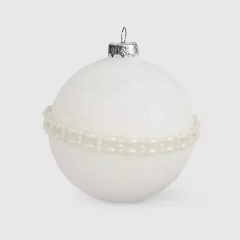 Шар новогодний Baoying yiwen 40415 на елку серебро 8 см
