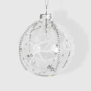 Шар новогодний Baoying yiwen белый на елку 8 см