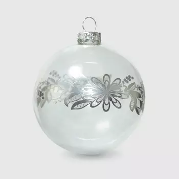 Шар новогодний Baoying yiwen декор серый антик, 8 см