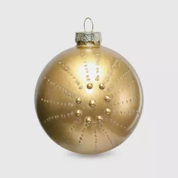 Шар новогодний Baoying yiwen декорированный золотистый 8 см