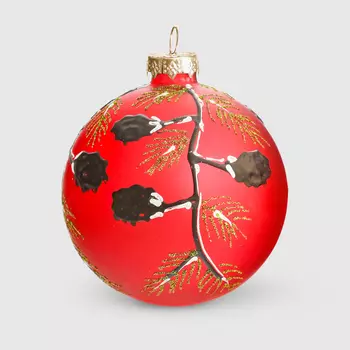Шар новогодний Baoying yiwen красный 8 см