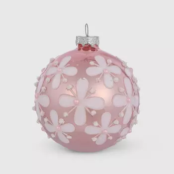 Шар новогодний Baoying yiwen на елку цветы 8 см