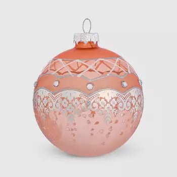 Шар новогодний Baoying yiwen на елку розовый 8 см