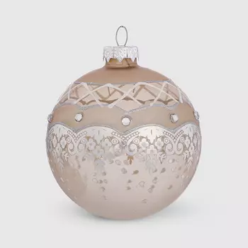 Шар новогодний Baoying yiwen на елку золотой 8 см