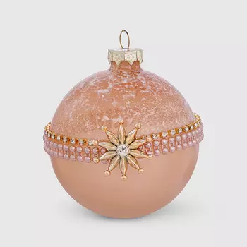 Шар новогодний Baoying yiwen на елку звезда золото 8 см