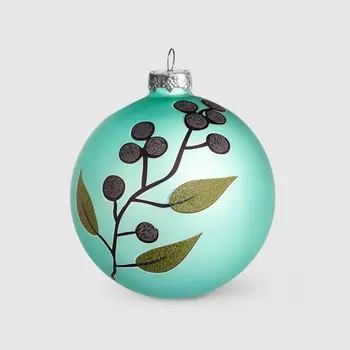 Шар новогодний Baoying yiwen на елку зеленый 8 см