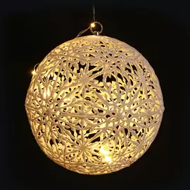 Шар новогодний белый Weiste 20 см с led