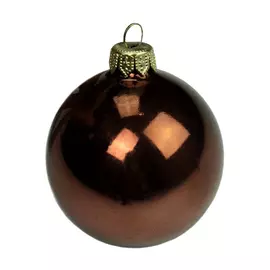 Шар новогодний Morozco коричневый глянец 7,5 см