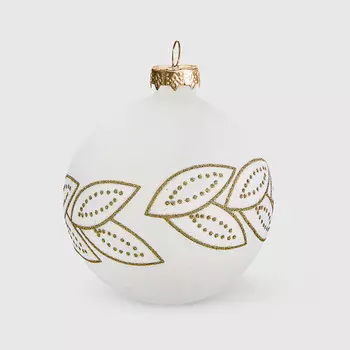 Шар новогодний на елку Baoying yiwen белый 8 см