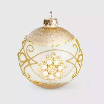 Шар новогодний на елку Baoying yiwen фиолетово-золотой 8 см