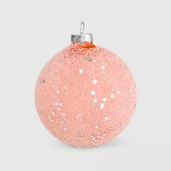 Шар новогодний на елку Baoying yiwen розово-белый 8 см