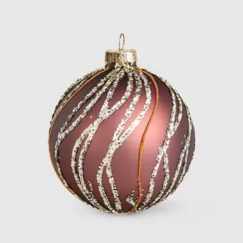 Шар новогодний на елку Baoying yiwen темно-розовый 8 см