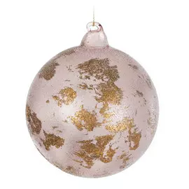 Шар новогодний прозрачный Shishi ny с листьями 10см