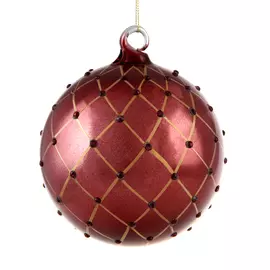 Шар новогодний SHISHI бургунди с золотом 12 см