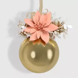 Шар новогодний Weiste 85 мм опал цветок/бант