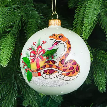 Шар ёлочный Snow and Stars змейка в ожидании праздника 10 см