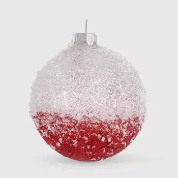 Шар стеклянный Yancheng Shiny бело-красный 8 см
